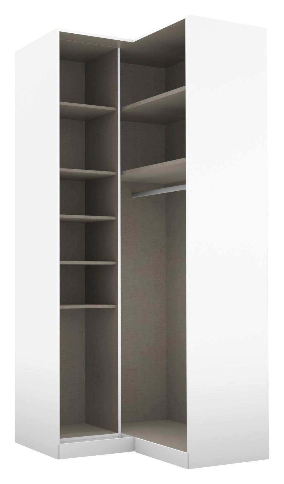 Eckschrank B: 100 Cm Alabama, Weiß - Hellgrau/Weiß, MODERN, Holzwerkstoff (100/229/102cm) - Rauch Möbel