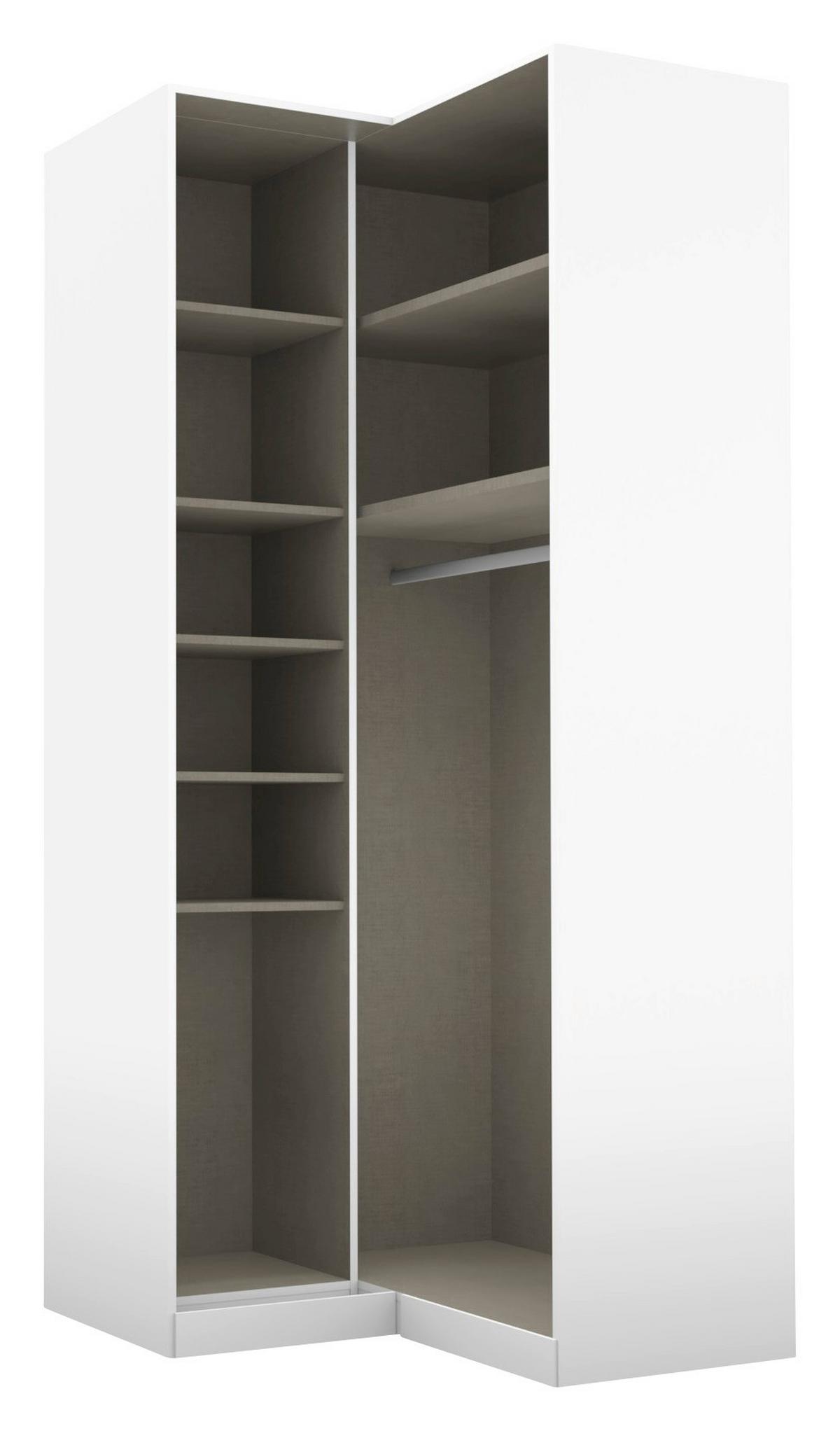 Eckschrank B: 100 cm Alabama, Weiß - Hellgrau/Weiß, MODERN, Holzwerkstoff (100/229/102cm) - Rauch Möbel