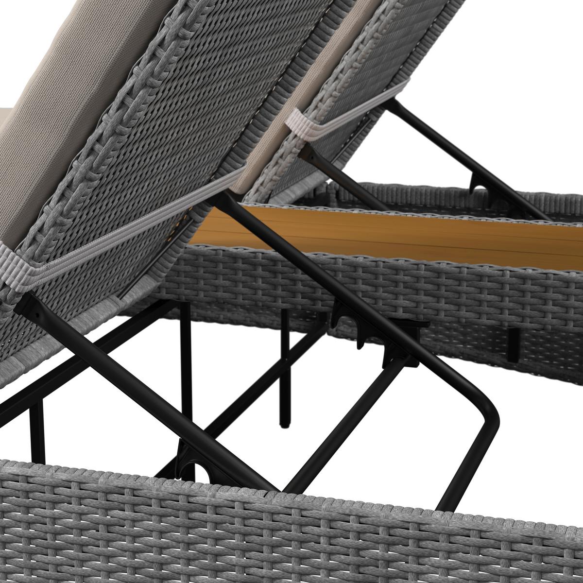 ZÁHRADNÉ LEŽADLO MONERO - krémová, Modern, kov/drevo (203/155/150cm) - Bessagi Garden