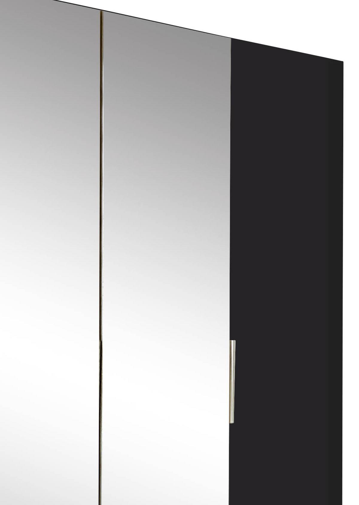 Drehtürenschrank Mit Spiegel + Laden 200cm Level 36a, Graphit - Eichefarben/Silberfarben, MODERN, Glas/Holzwerkstoff (200/216/58cm) - MID.YOU