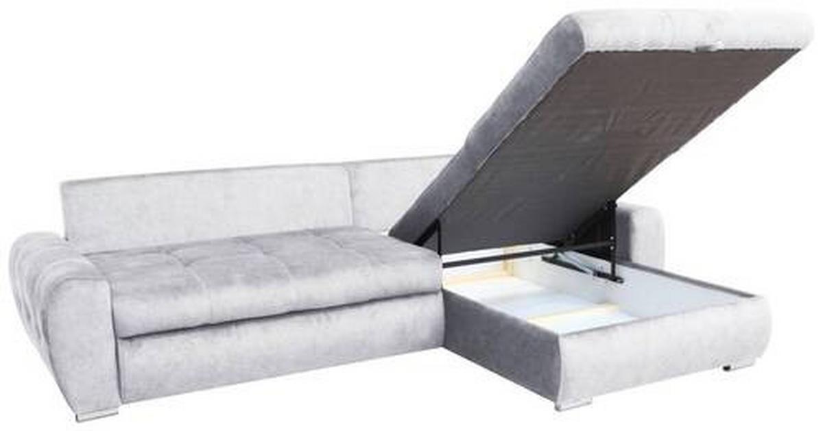 Rohová sedačka SOLAR, oboustranná, šedý samet - šedá/barvy chromu, Moderní, textil (277/175cm)