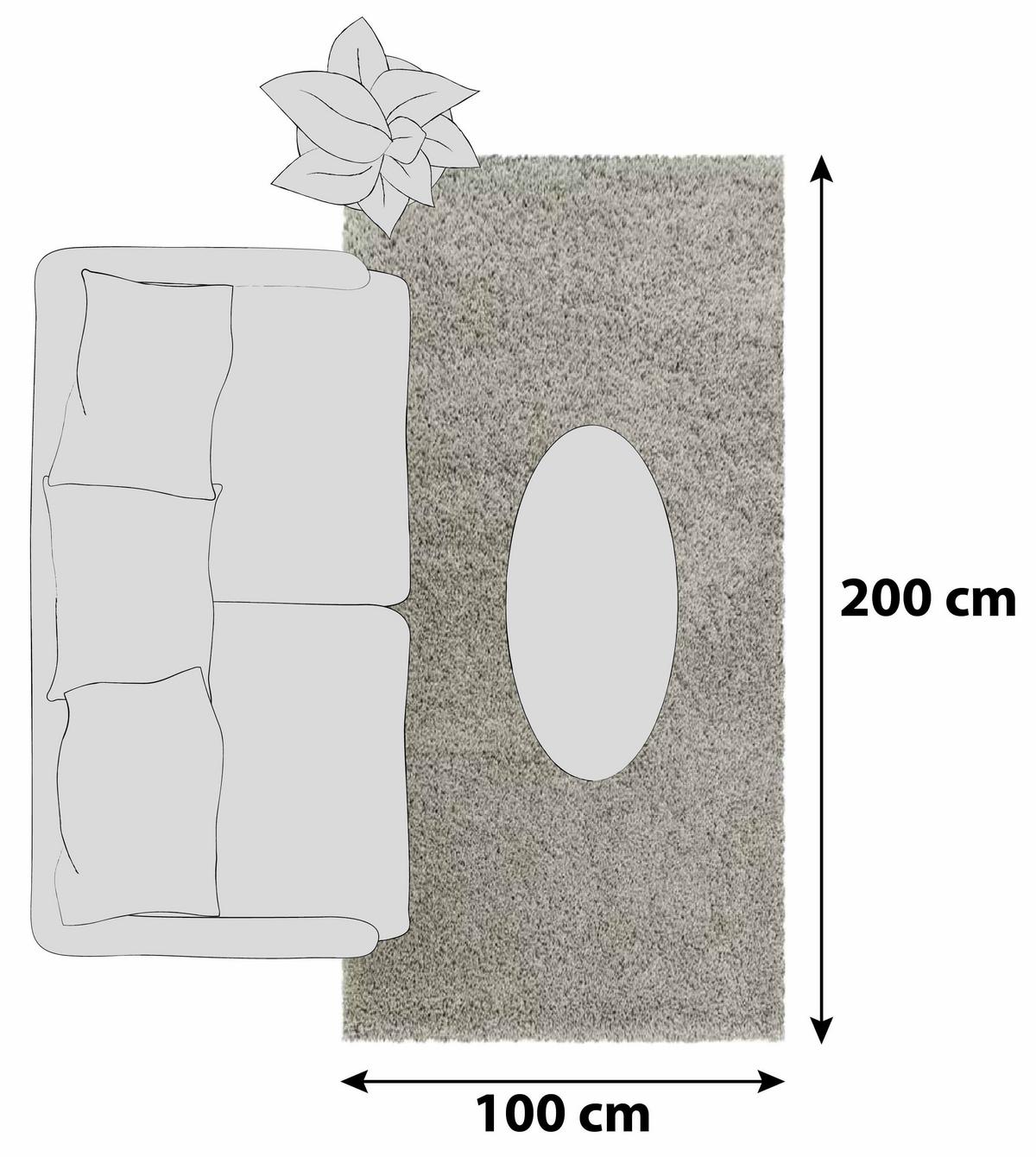 Hochflor Teppich Naturfarben Naturfaser Sydney 100x200 cm - Naturfarben, Basics, Textil (100/200cm)