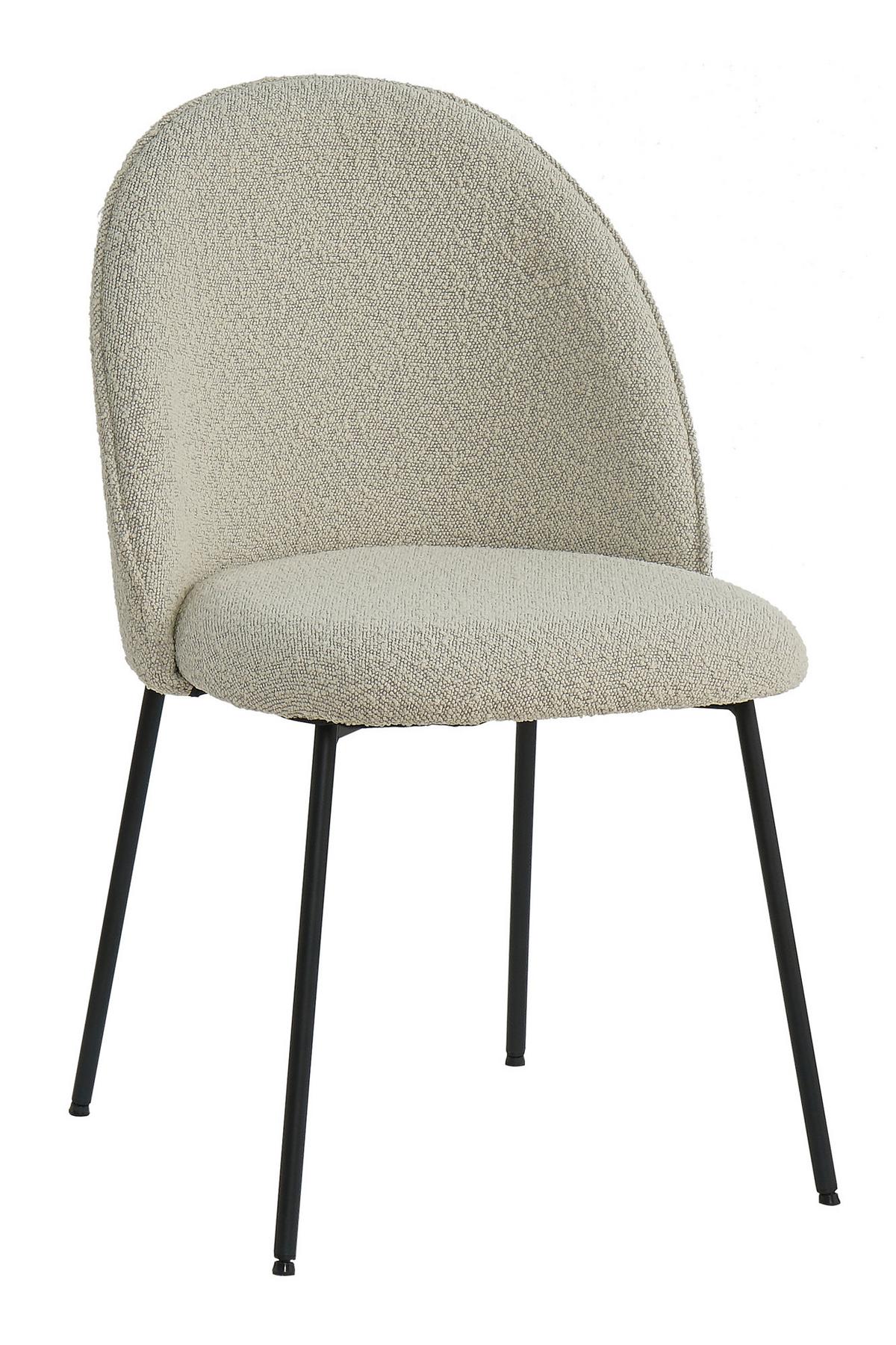 STUHL-SET Schwarz/Beige/Grau 2-teilig - Beige/Schwarz, Design, Textil/Metall (49,5/84/47,5cm) - MID.YOU