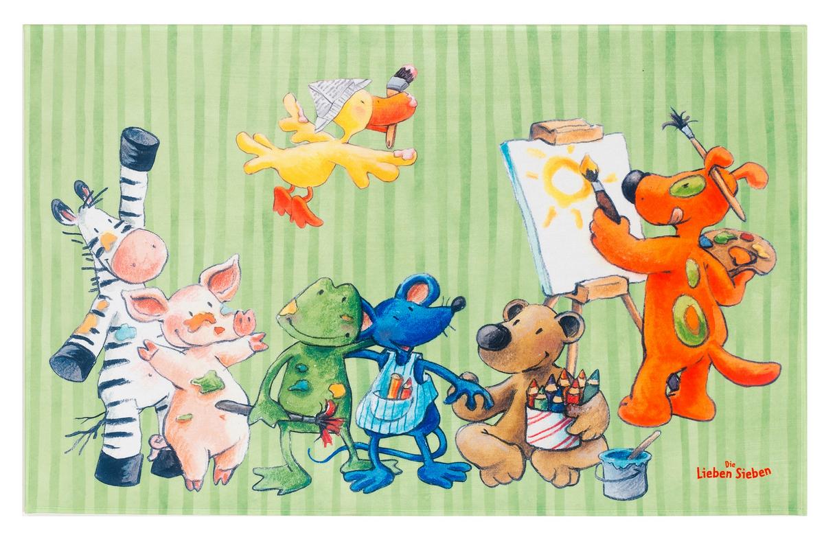 Kinderteppich Tiere Multicolor Die Lieben Sieben 100x160 Cm - Multicolor, Trend, Textil (100/160cm)