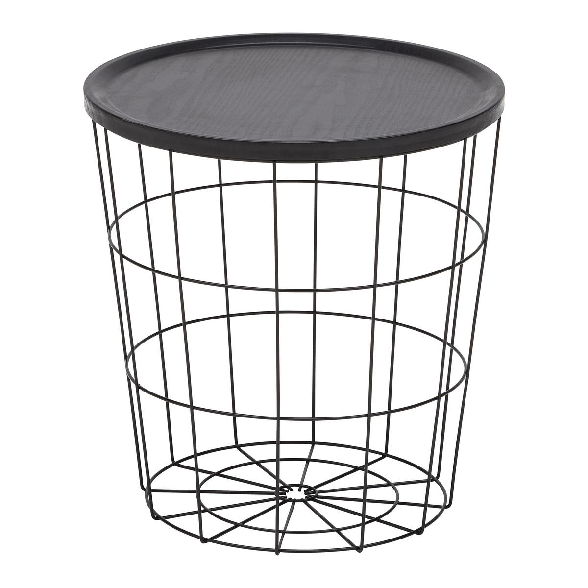 Príručný stolík Havanna čierna - čierna, Modern, kov/kompozitné drevo (38/38/40cm) - Mömax