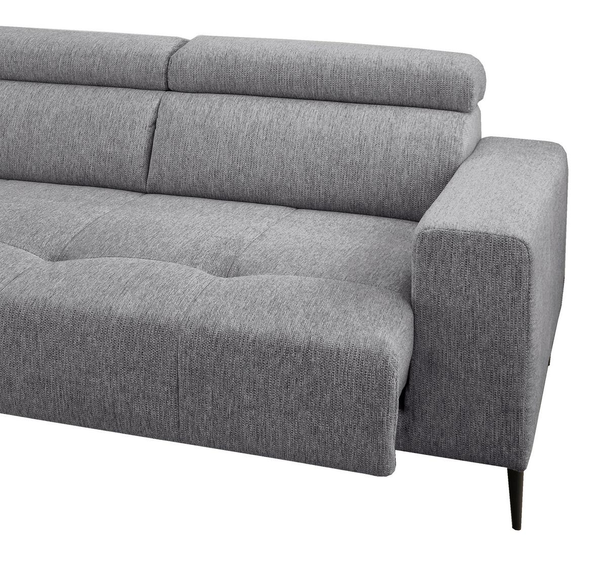 Ecksofa Intera Dunkelgrau S: 188x276 Cm - Dunkelgrau/Schwarz, KONVENTIONELL, Textil (188/276cm) - Livetastic