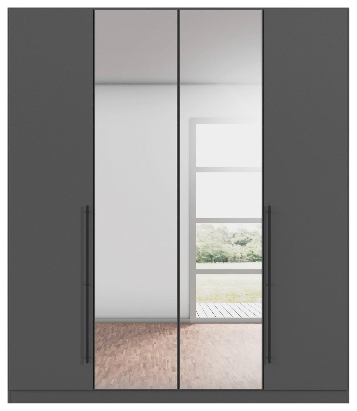 Kleiderschrank Safari B: 181 cm - Grau, KONVENTIONELL, Holzwerkstoff (181/229/54cm)