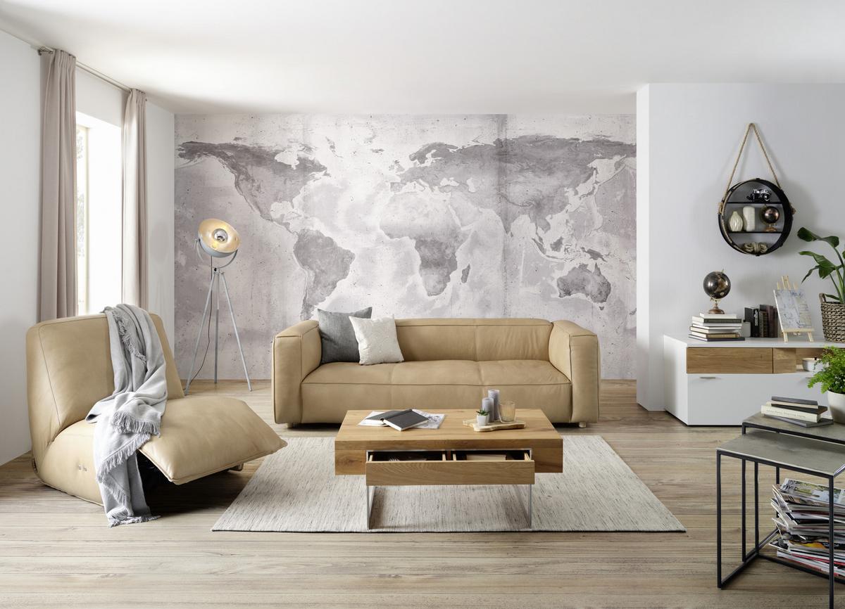 NÁSTĚNNÝ REGÁL MALIK - šedá/hnědá, Lifestyle, kov (59/95/11cm)