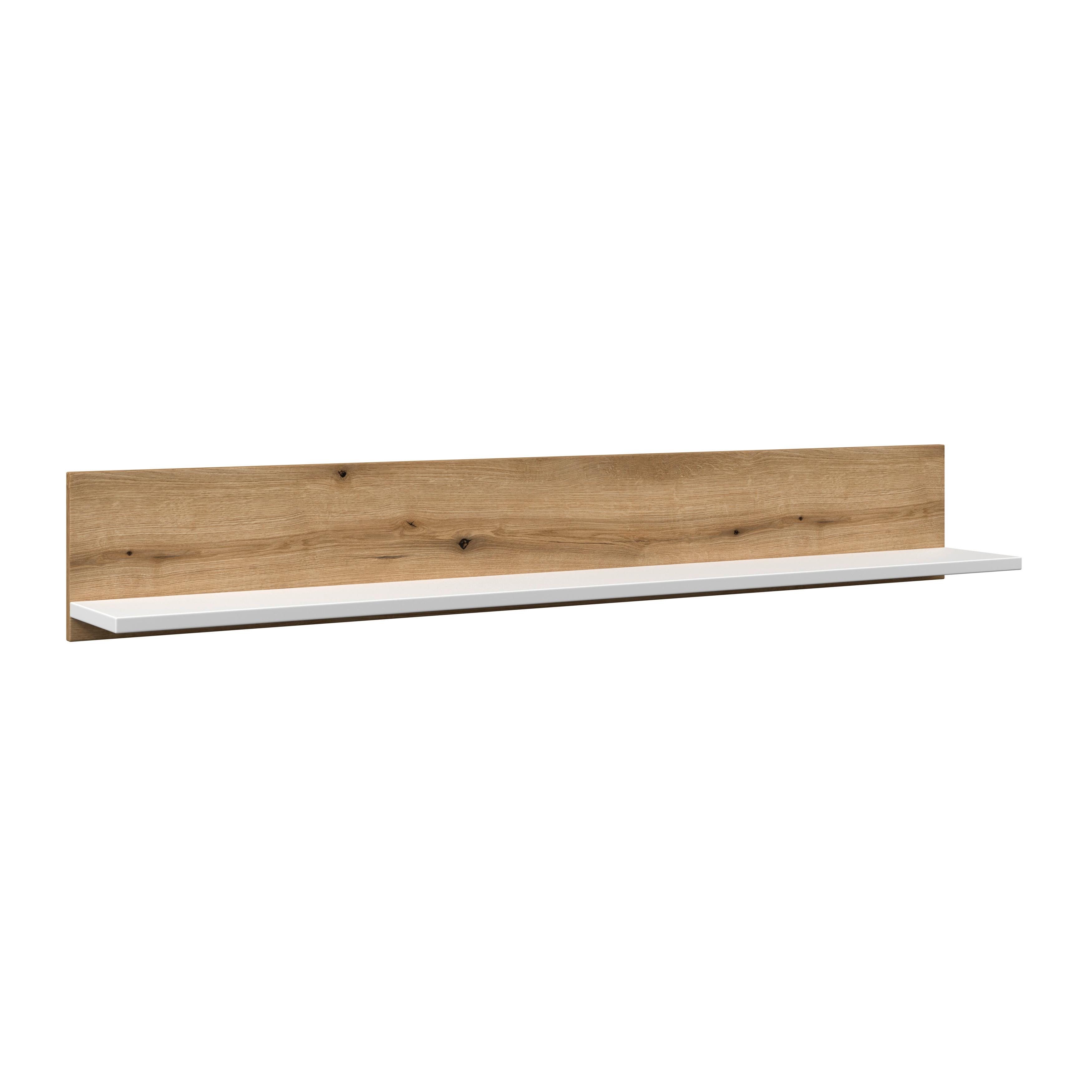 Falipolc Calabria - tölgyfa színű/fehér, Trend, faalapú anyag (160/24/21,6cm)