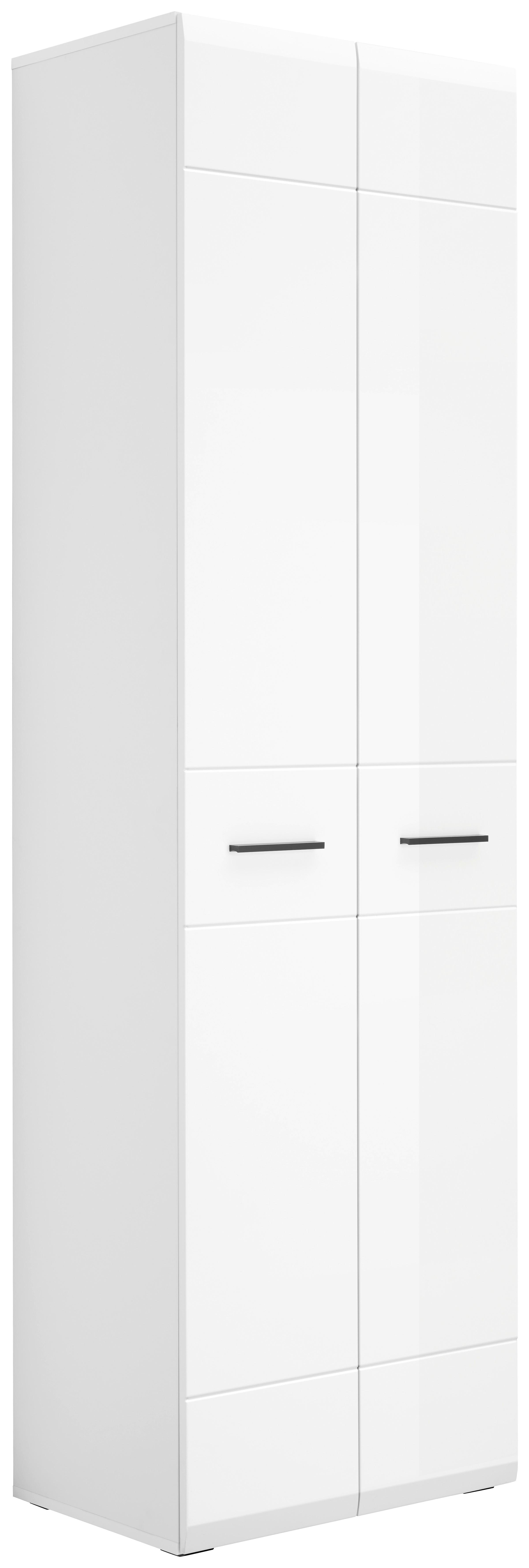 Garderobenschrank Avanti Weiß B: 60 cm - Weiß Hochglanz/Anthrazit, Basics, Holzwerkstoff (60/206,2/41,6cm) - Hom`in