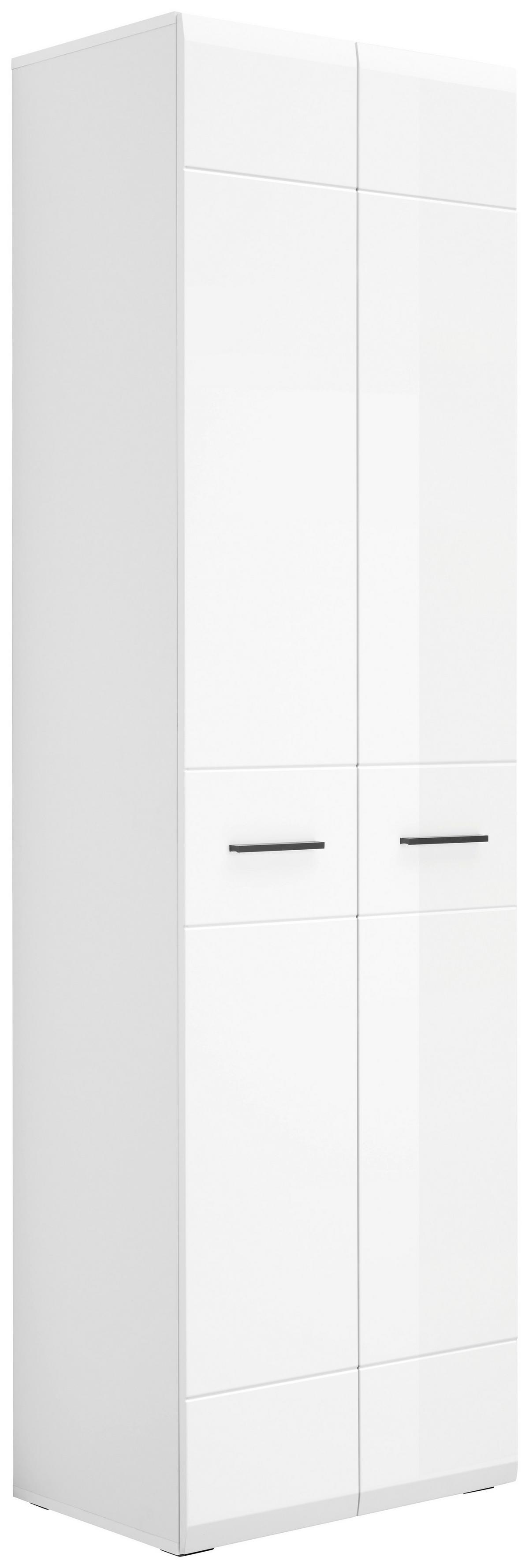 Garderobenschrank Avanti Weiß B: 60 cm - Weiß Hochglanz/Anthrazit, Basics, Holzwerkstoff (60/206,2/41,6cm) - Hom`in