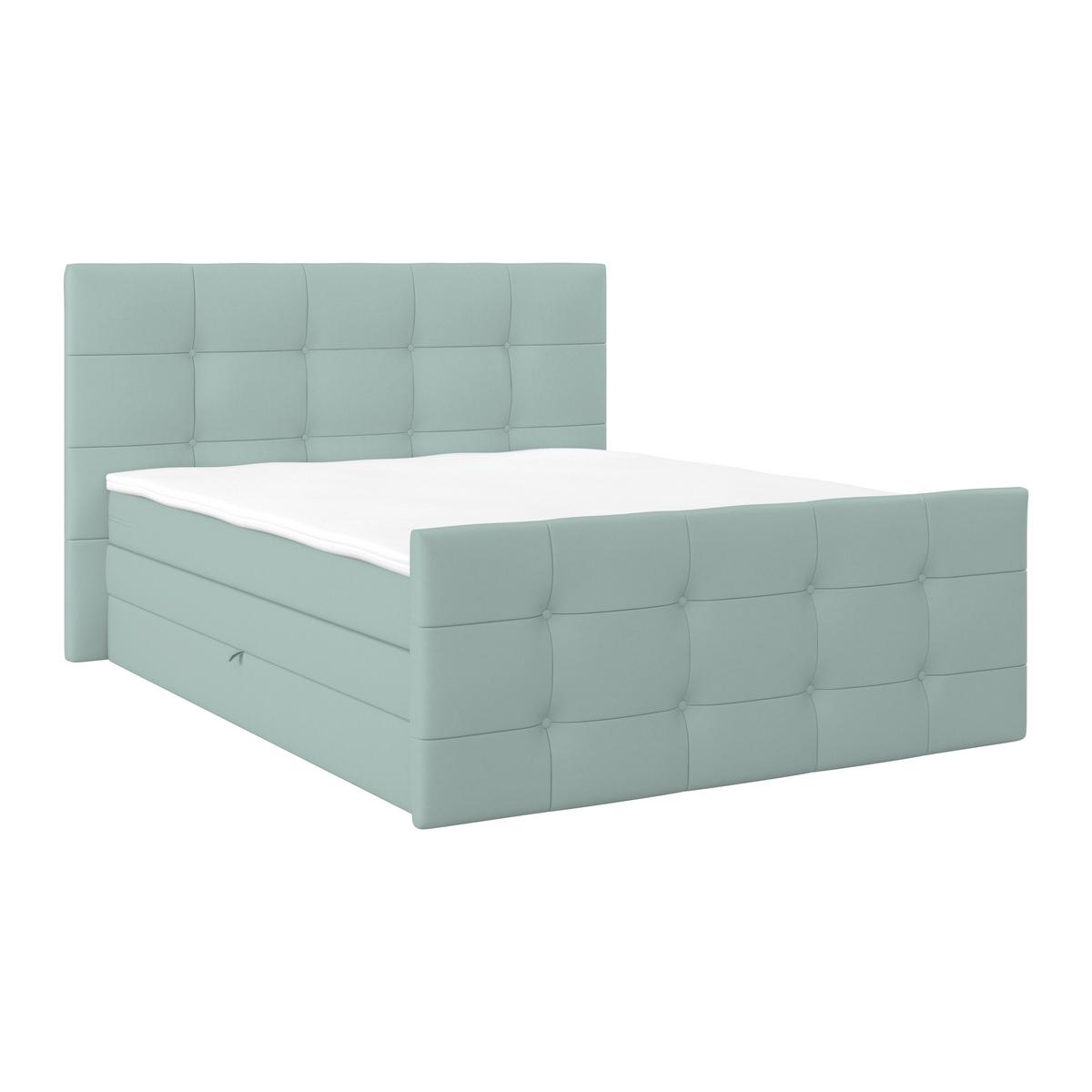 Boxspringbett Josie 160 - Jadegrün/Schwarz, MODERN, Holz/Holzwerkstoff (160/200cm)