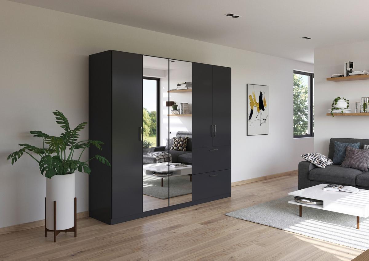 Drehtürenschrank Padua Grau B: 225 Cm - Grau, MODERN, Holzwerkstoff (225/210/54cm) - Rauch Möbel