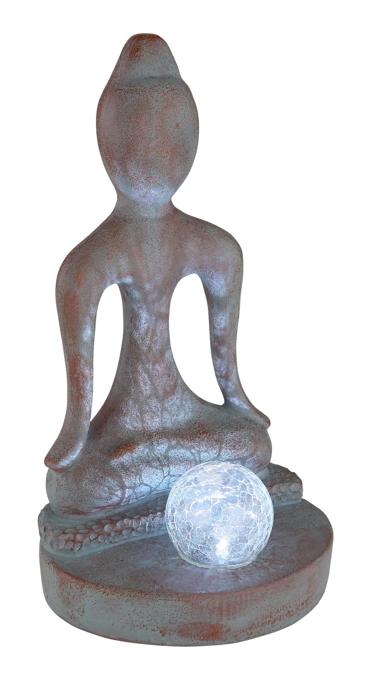 Solarleuchte Bronzefarben Grau - Klar/Bronzefarben, KONVENTIONELL, Glas/Kunststoff (17,5/15/30cm) - Globo