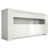 Sideboard mit Glaselementen + Led B 180cm Orlando, Weiß - Weiß, MODERN, Glas/Holzwerkstoff (180/85,2/41,2cm)