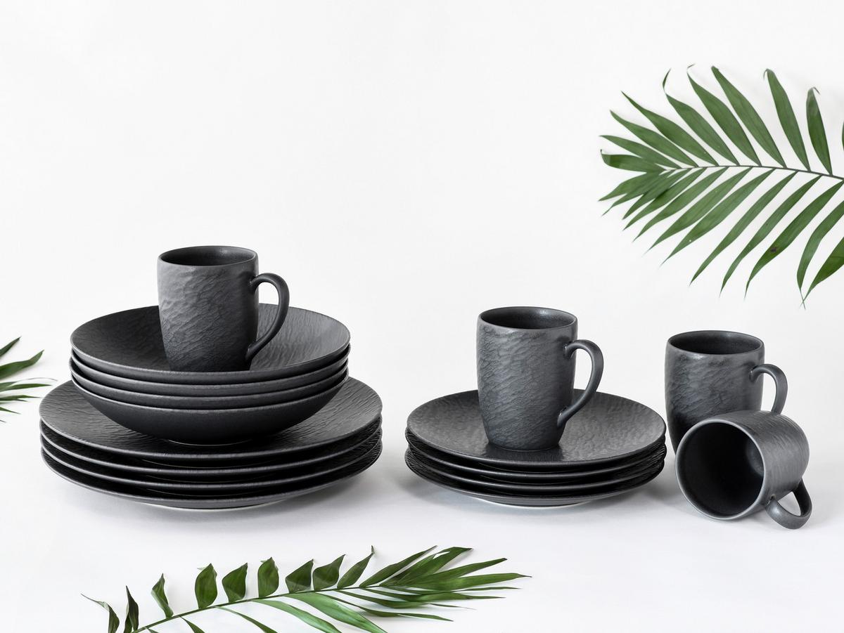 Kombinovaná souprava 16-dílné - černá, Trend, keramika - Creatable