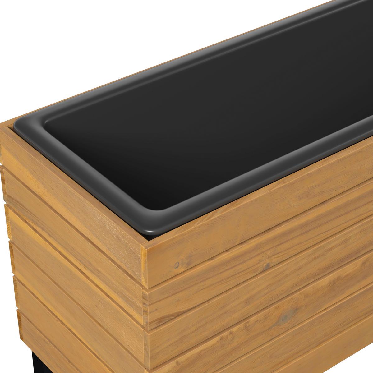 VYSOKÝ ZÁHON MARLO - čierna/farba akácie, Modern, kov/drevo (69/41/26cm) - Bessagi Garden