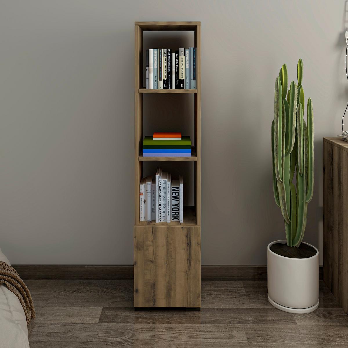 Regal Kuzey Nussbaumfarben B: 31cm - Nussbaumfarben, Design, Holzwerkstoff (31/136/30cm) - Livetastic