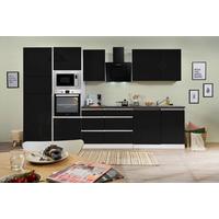 Küchenblock Lorena Küchenblock 345 cm - Schwarz Hochglanz/Graphitfarben, Basics, Holzwerkstoff (345cm) - Respekta