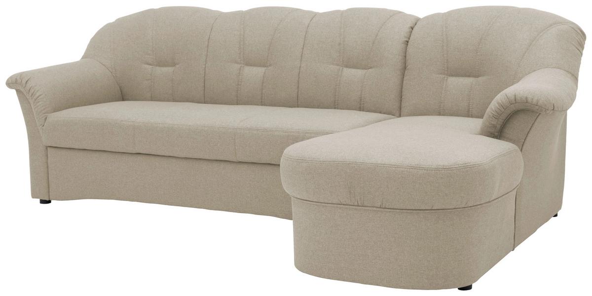 Ecksofa Mit Schlaffunktion Papenburg Schlammfarben - Schlammfarben/Schwarz, KONVENTIONELL, Textil (233/142cm) - MID.YOU