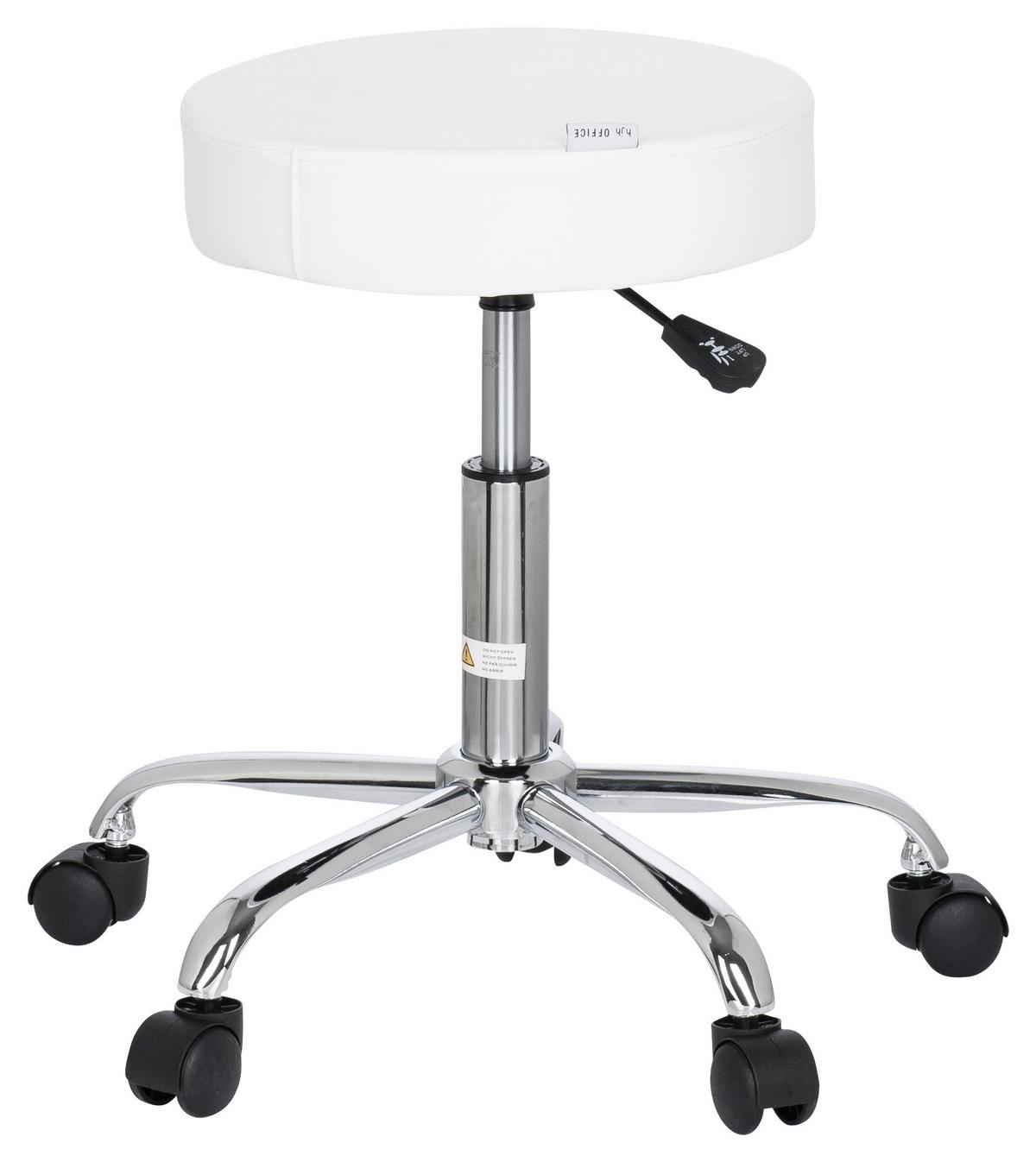 Bürohocker Operator II Weiß - Chromfarben/Weiß, MODERN, Kunststoff/Textil (57/45/57cm) - MID.YOU