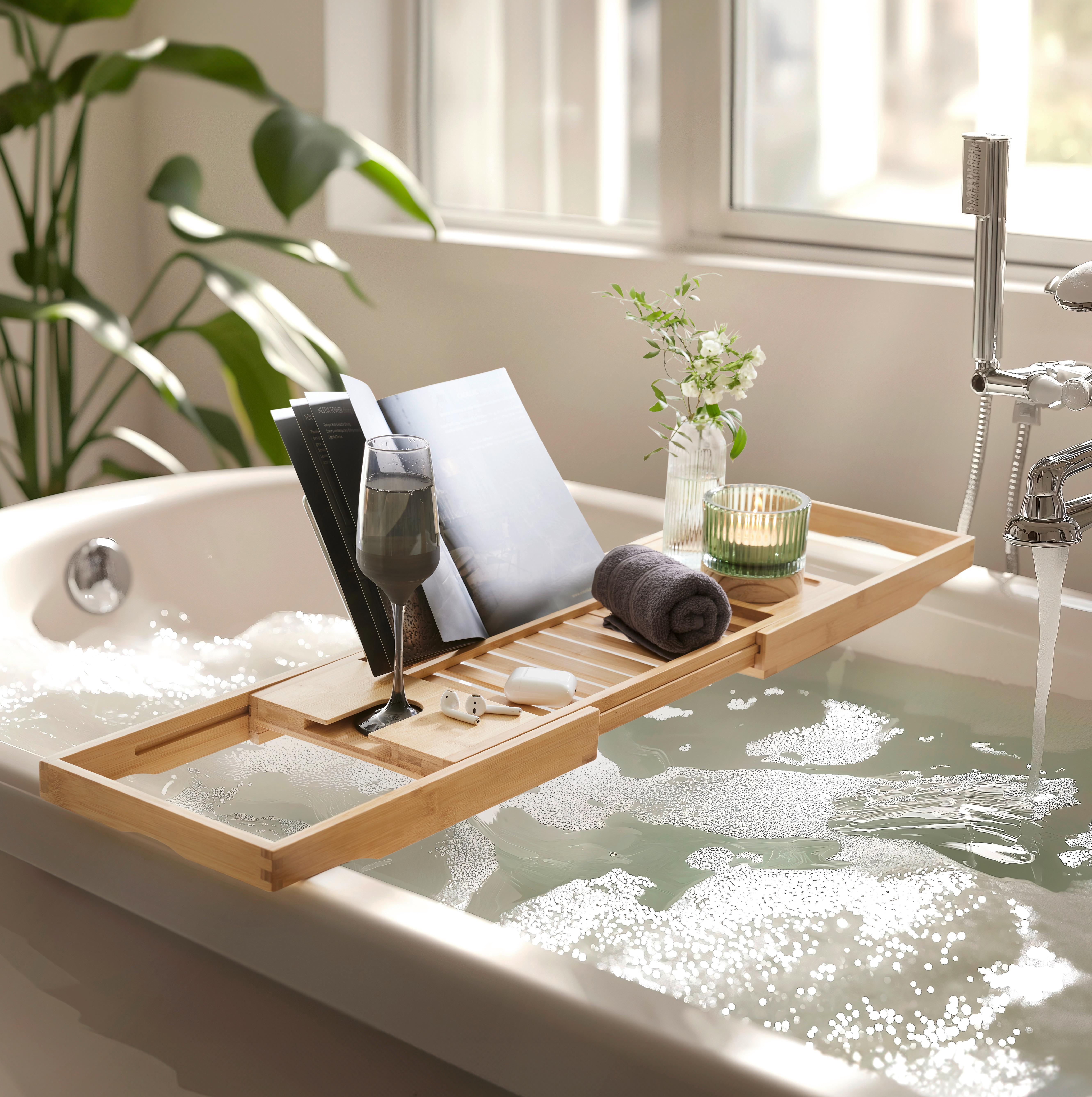 Podnos na vaňu BETTY BETTY - prírodná farba, Konventionell, kov/prírodné materiály (70-110/22/4cm) - Mömax