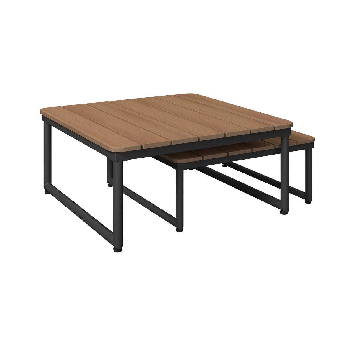 Loungegarnitur Tokio - Dunkelgrau/Naturfarben, MODERN, Kunststoff/Textil (192/192cm) - Beldano