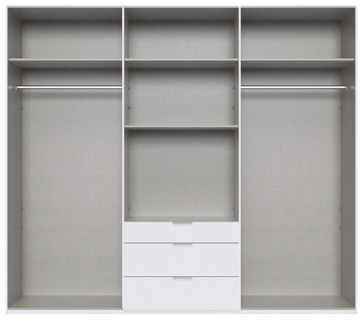 Drehtürenschrank Ny A Black, Weiß B: 270 cm - Weiß, MODERN, Glas/Holzwerkstoff (270/236/58cm) - MID.YOU
