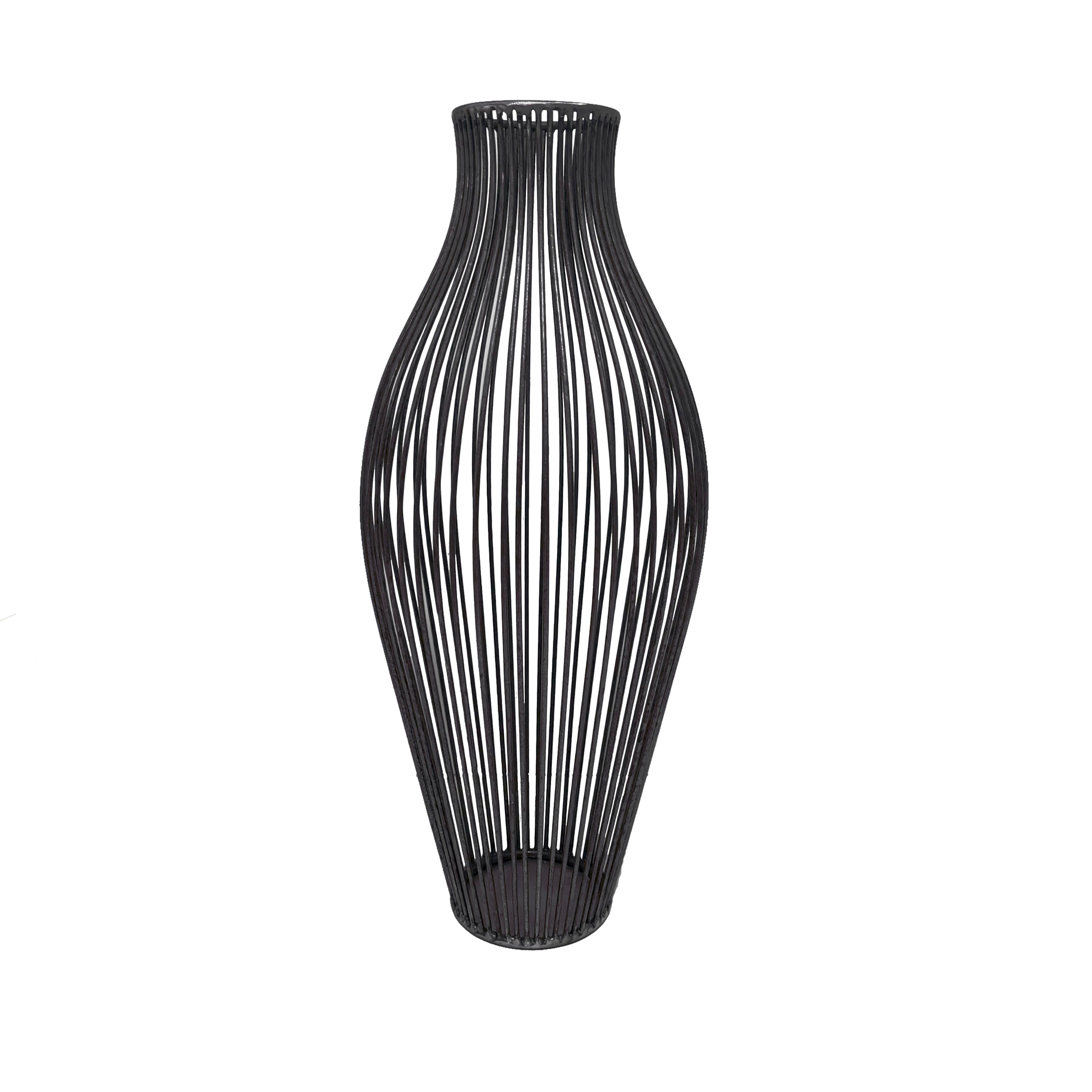 Dekovase Larissa - Schwarz, KONVENTIONELL, Metall (18/44cm) - Luca Bessoni