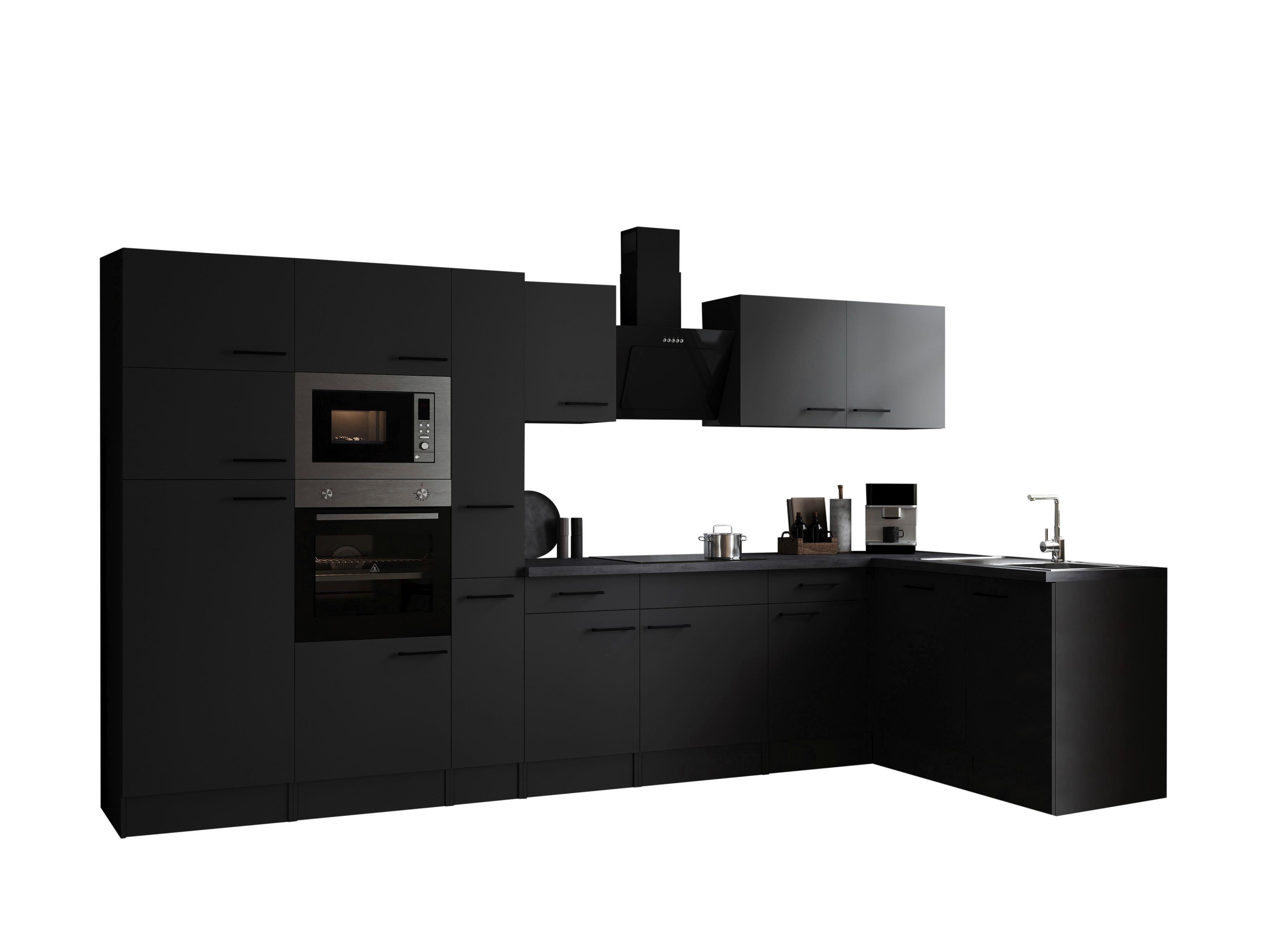 Eckküche Oliver Dunkelgrau S: 370x172cm - Dunkelgrau/Grau, Design, Holzwerkstoff (370/172cm) - Respekta