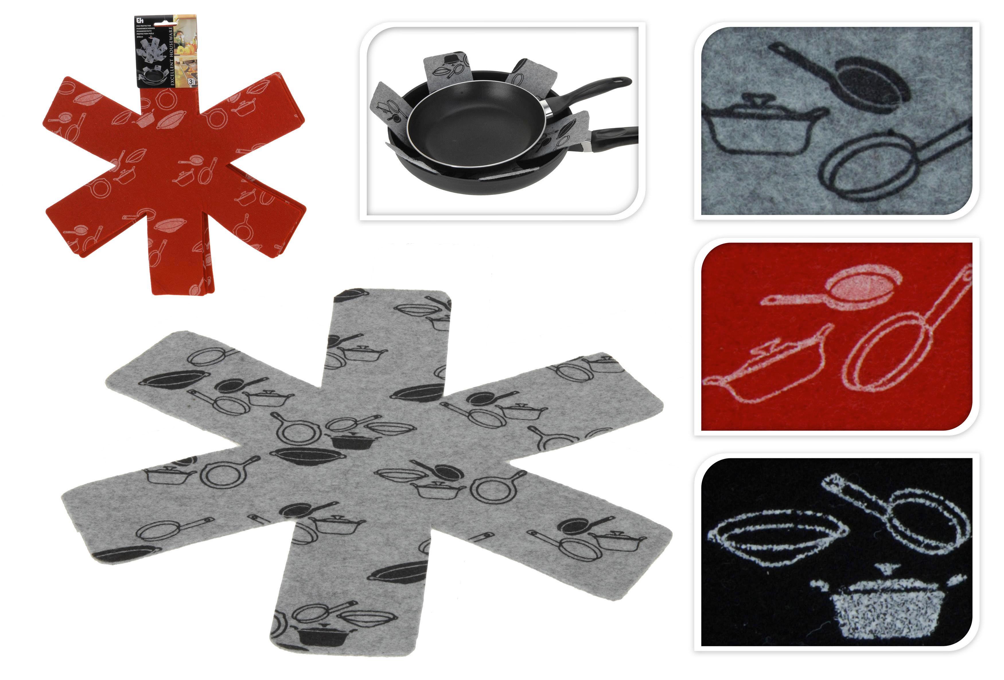 Edényvédő Filc - Piros/Szürke, konvencionális, Textil (38cm)