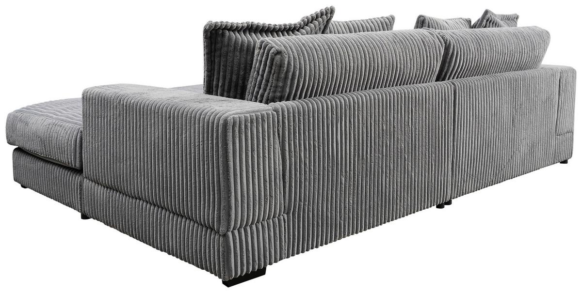 Ecksofa Funny Rechts Grau mit Hocker B: 285 cm - Schwarz/Grau, Basics, Textil (285/195cm) - Livetastic