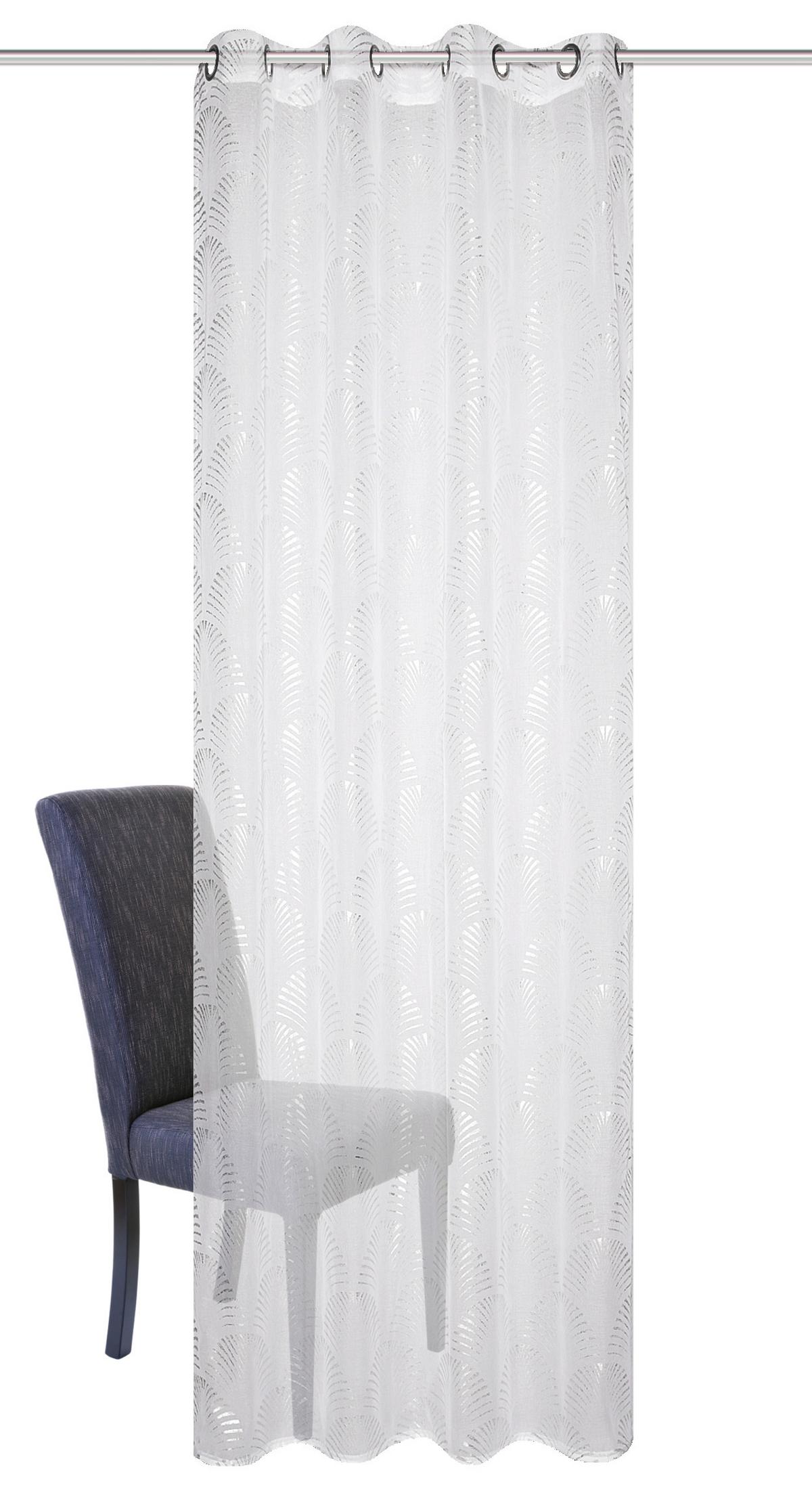 Ösenvorhang Sunrise Silber - Silberfarben, Basics, Textil (140/245cm) - Schmidt W. Gmbh