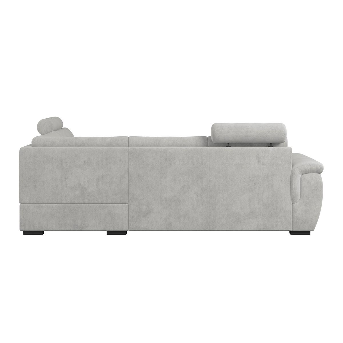 Ecksofa mit Schlaffunktion Falco new Silber 251x183 cm - Silberfarben/Schwarz, KONVENTIONELL, Textil (251/183cm) - Ondega