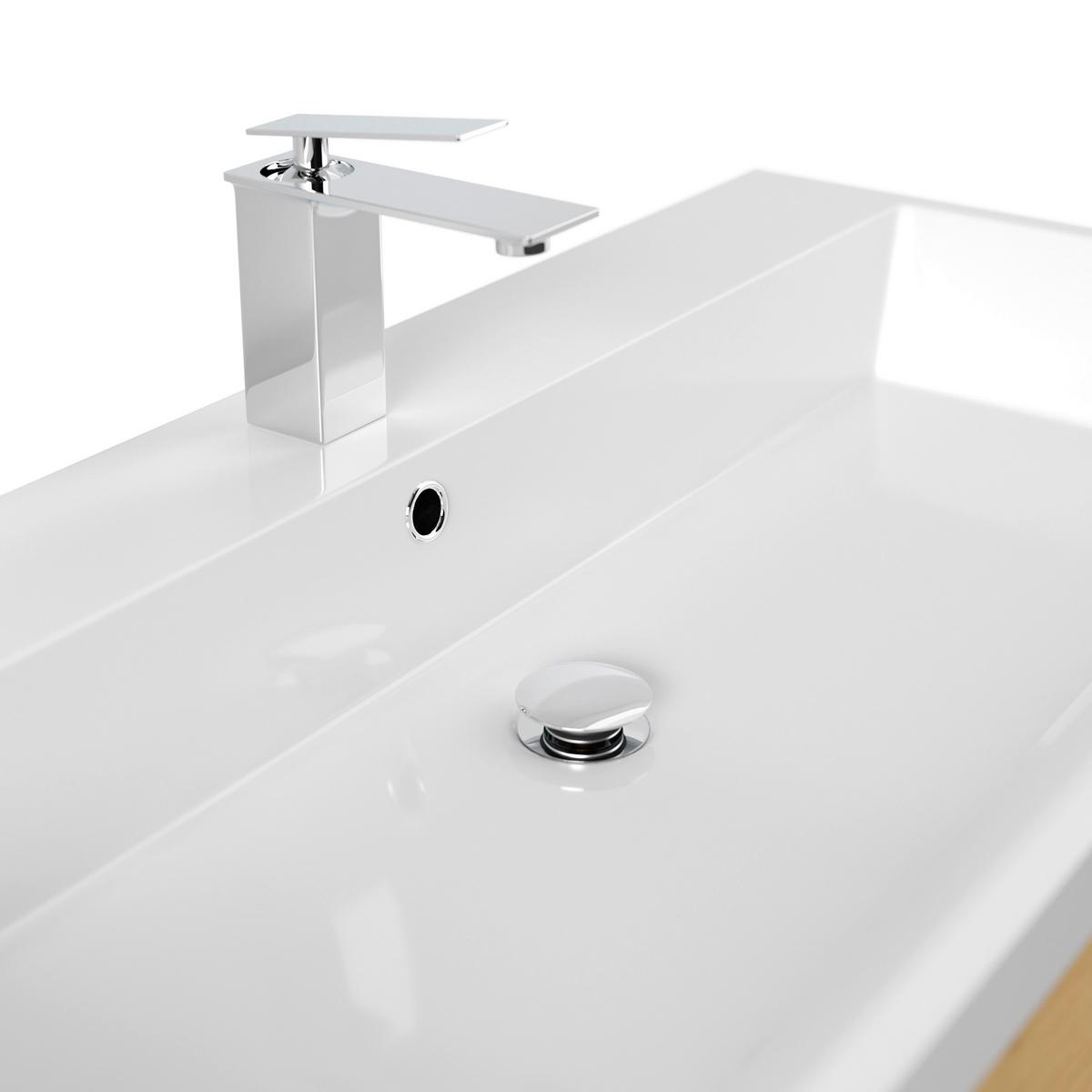 WASCHTISCHKOMBI Fellini Eichefarben B: 100cm - Eichefarben/Weiß, Basics, Holzwerkstoff/Stein (100cm) - MID.YOU