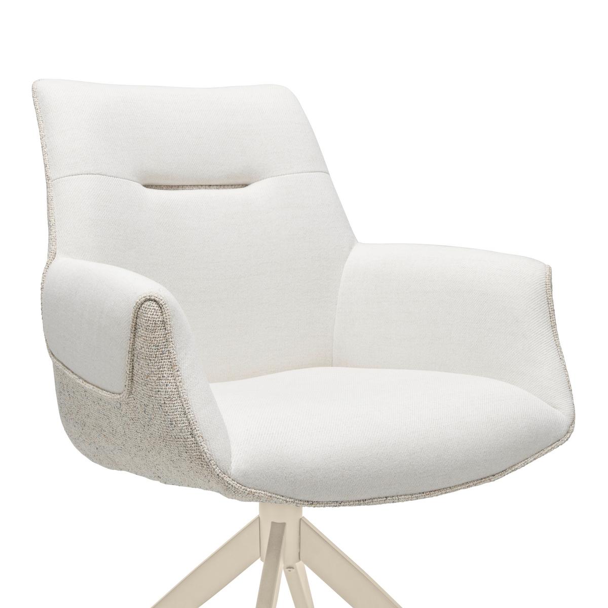 Armlehnstuhl Xenia - Champagner/Beige, LIFESTYLE, Textil/Metall (63/87/62cm) - Livetastic