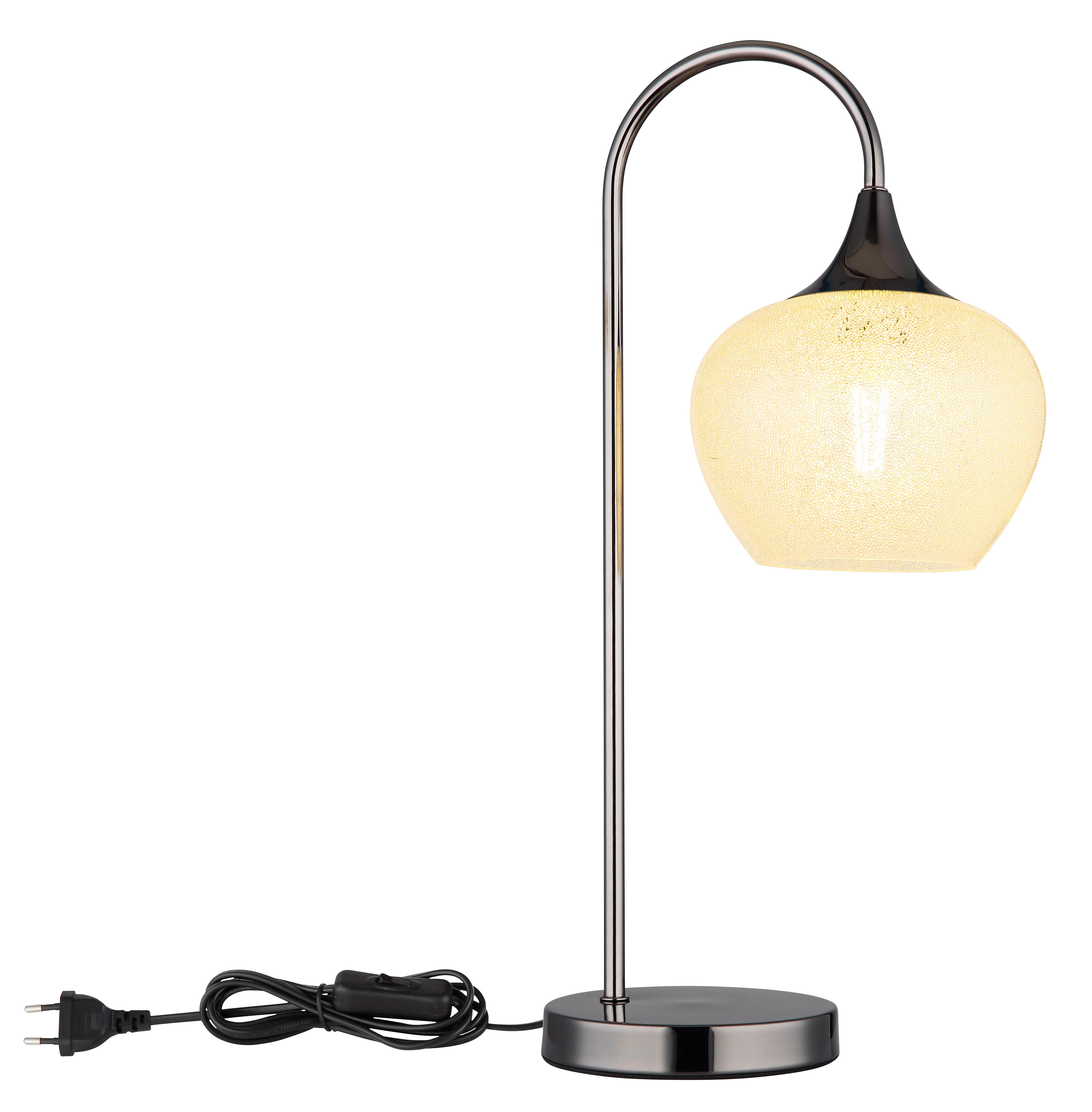 Tischleuchte 15548tk - Klar/Schwarz, Basics, Glas/Metall (27,5/16/54cm) - Globo