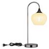 Tischleuchte 15548tk - Klar/Schwarz, Basics, Glas/Metall (27,5/16/54cm) - Globo