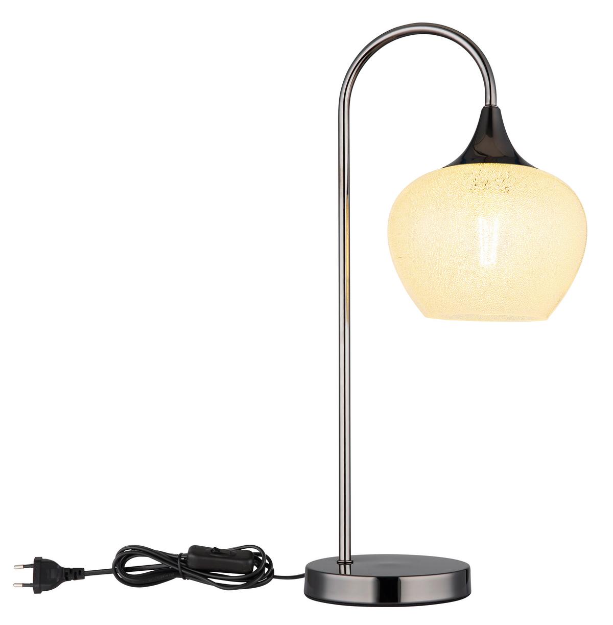 Tischleuchte 15548tk - Klar/Schwarz, Basics, Glas/Metall (27,5/16/54cm) - Globo