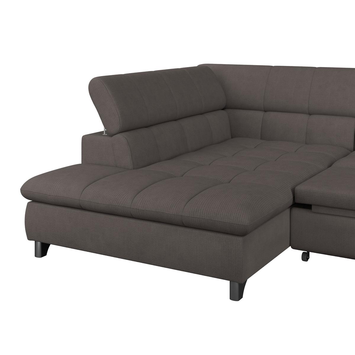 Ecksofa Gemini Braun, B: 234cm - Chromfarben/Braun, KONVENTIONELL, Textil (234/312cm)