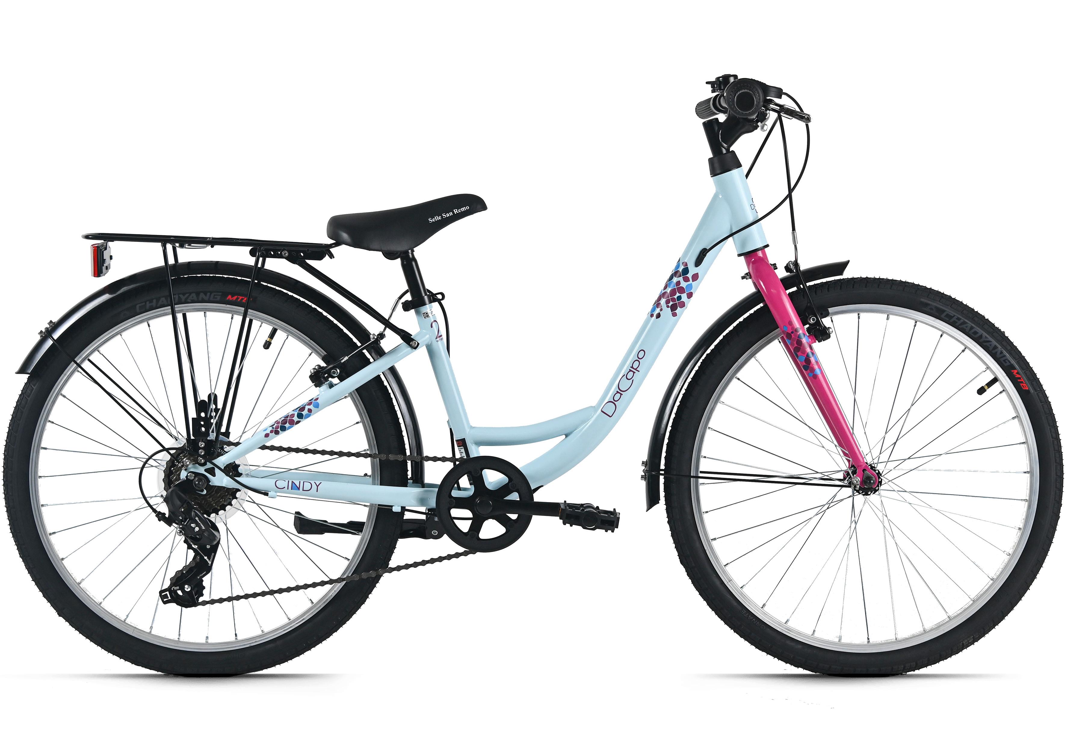 Kinderfahrrad Dacapo Cindy 24 Zoll Rh 32cm - Blau, Basics, Metall (25/140/60cm)