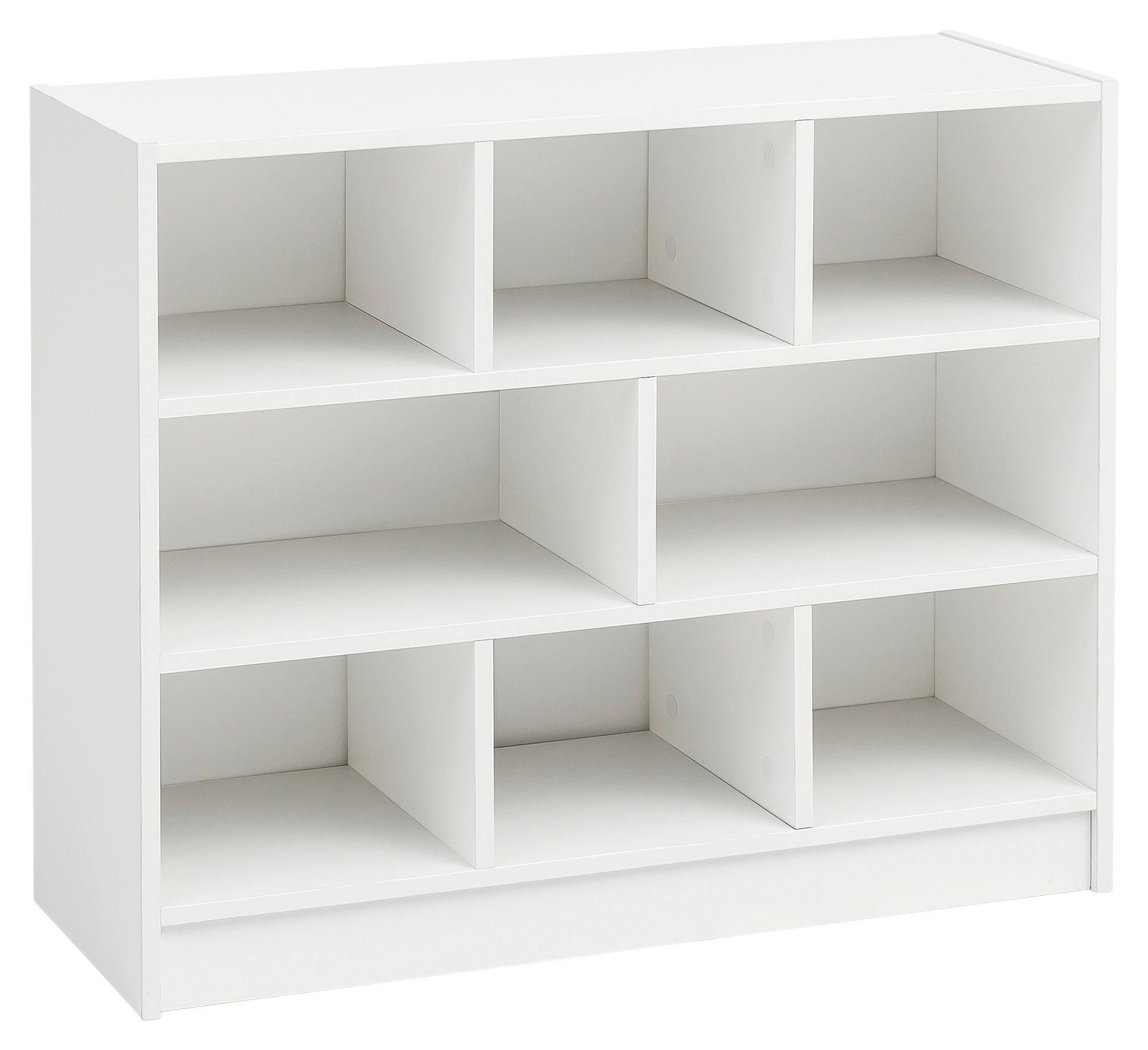 Regal Mit 8 Fächern B: 80 cm Weiß - Weiß, KONVENTIONELL, Holzwerkstoff (80/68,5/29,5cm) - MID.YOU