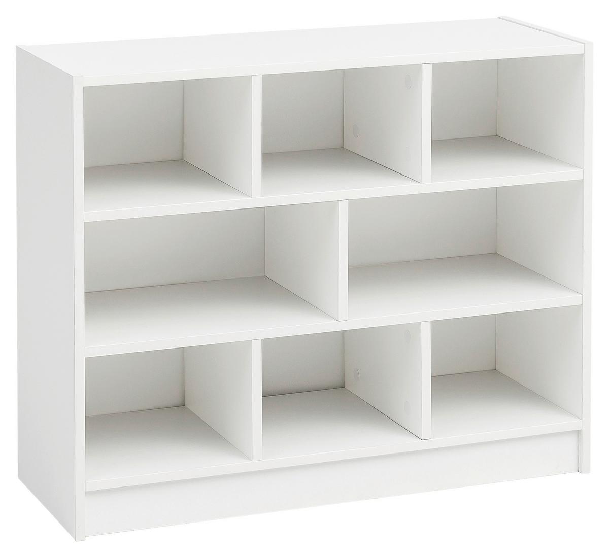 Regál biely - biela, Konventionell, kompozitné drevo (80/68,5/29,5cm) - MID.YOU