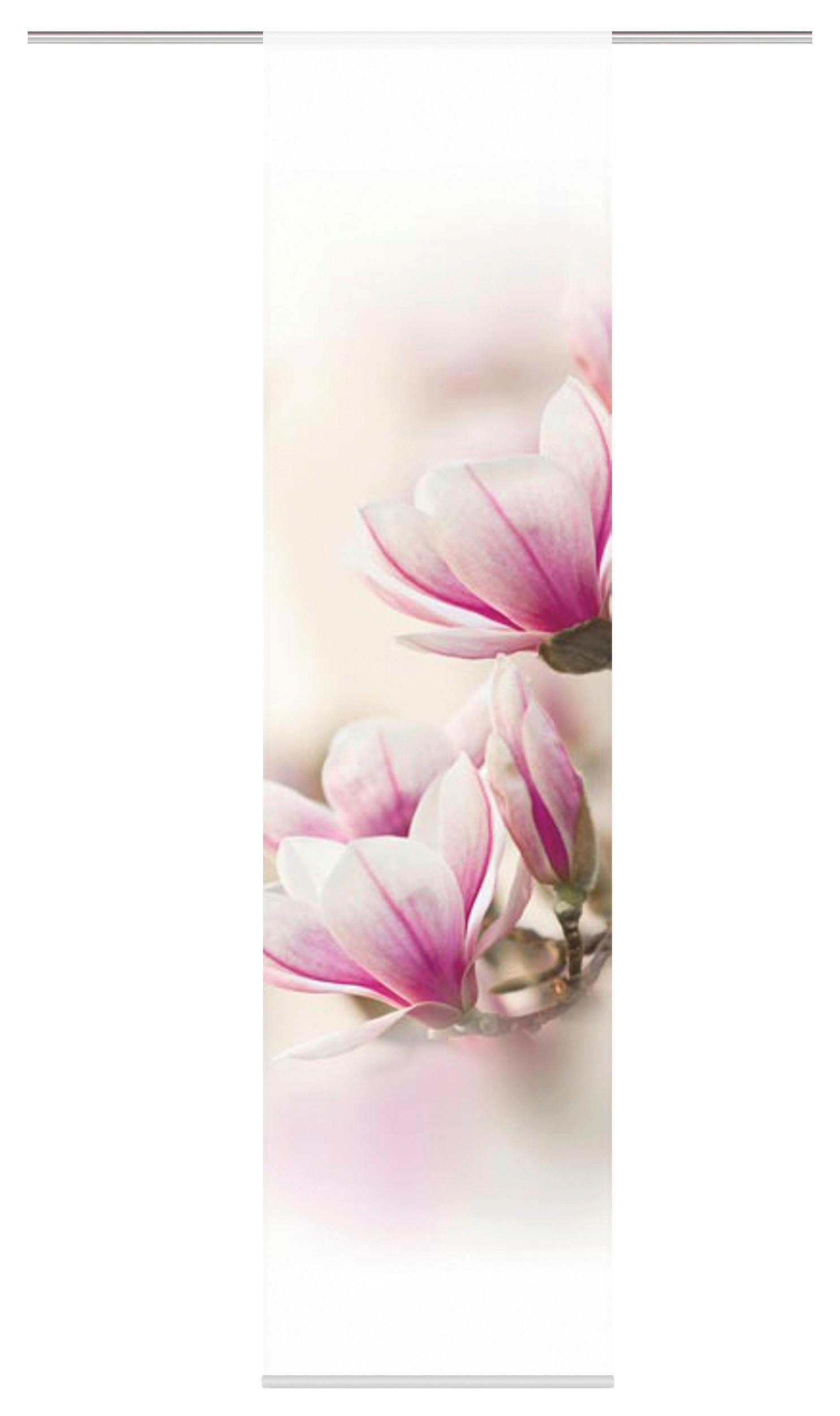 Vorhang mit Paneelwagen Magnene 60x245 cm Rosa/Weiß - Rosa, Basics, Textil (60/245cm)