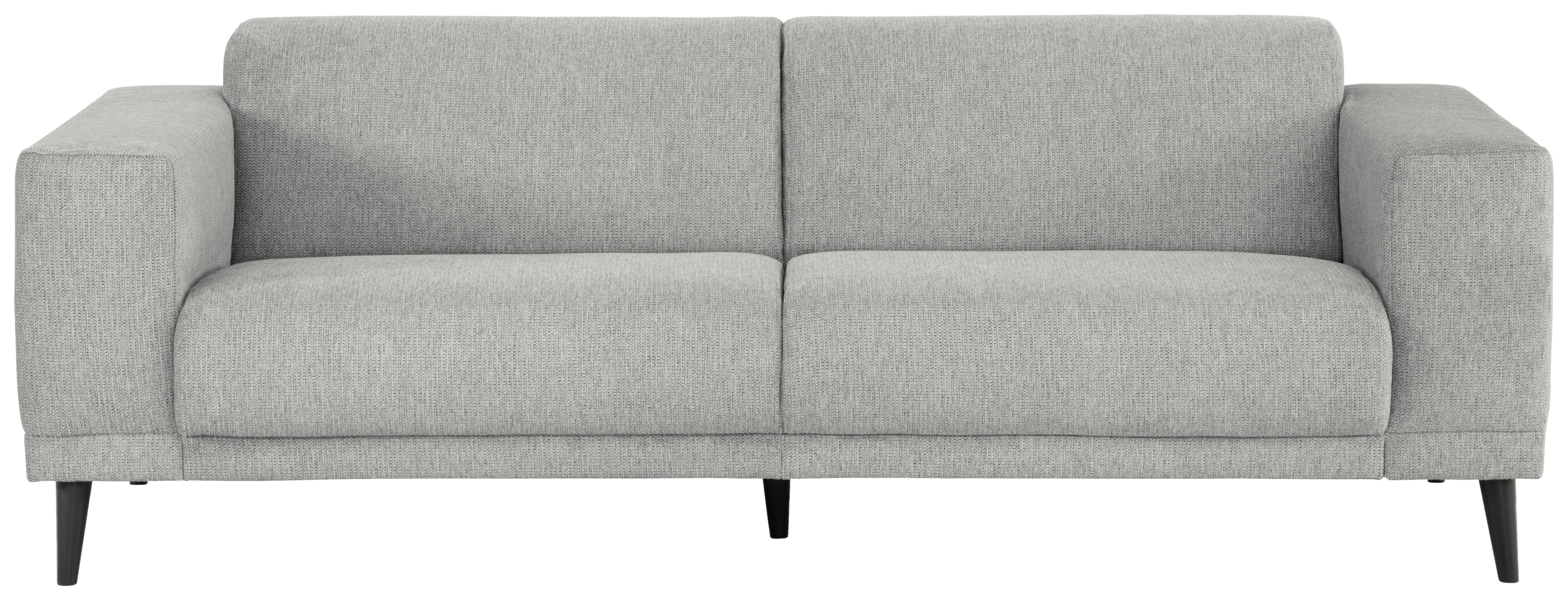 3-Sitzer-Sofa Oslo Hellgrau B: 218 cm - Hellgrau/Schwarz, Design, Textil (218/77/93cm) - MID.YOU