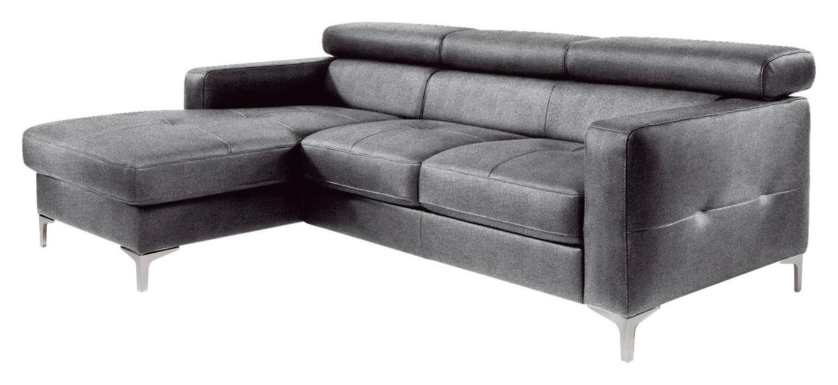 Ecksofa Sammy Grau - Chromfarben/Grau, Design, Textil (169/226cm) - Livetastic