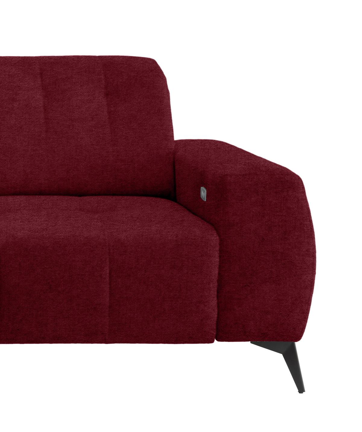 Ecksofa Mit Usb Anschluss Sano, Bordeaux, S: 180x258 Cm - Bordeaux/Schwarz, MODERN, Textil (180/258cm) - Livetastic