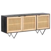 Sideboard Schwarz/Braun, B: 175 cm - Hellbraun/Schwarz, LIFESTYLE, Holz (175/75/45cm) - MID.YOU