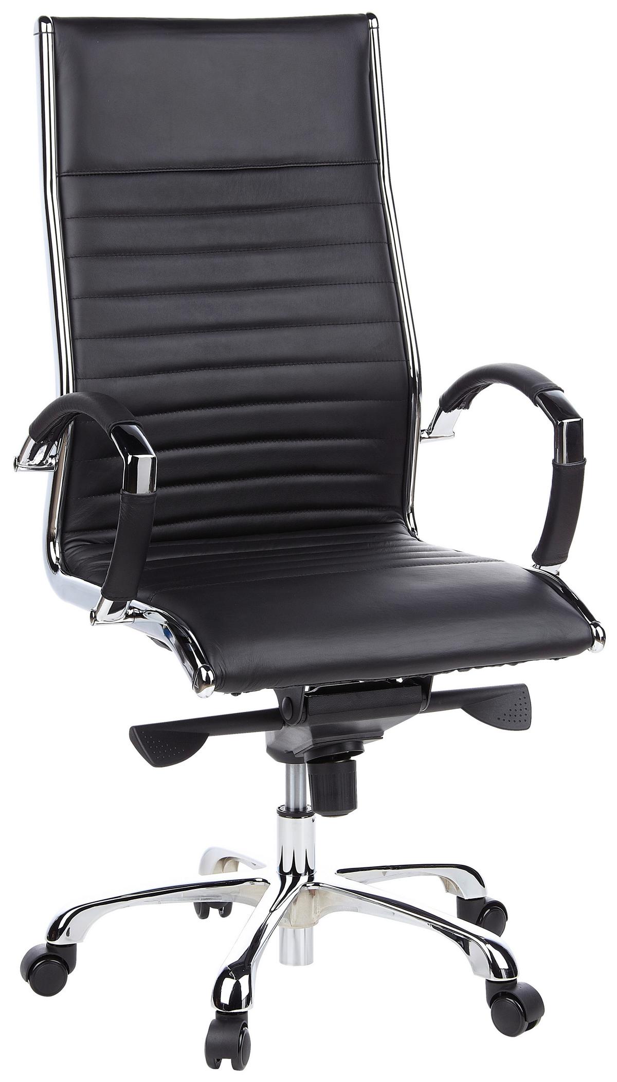 Drehstuhl Parma 20 Schwarz - Schwarz, MODERN, Leder/Kunststoff (60/125/50cm) - MID.YOU