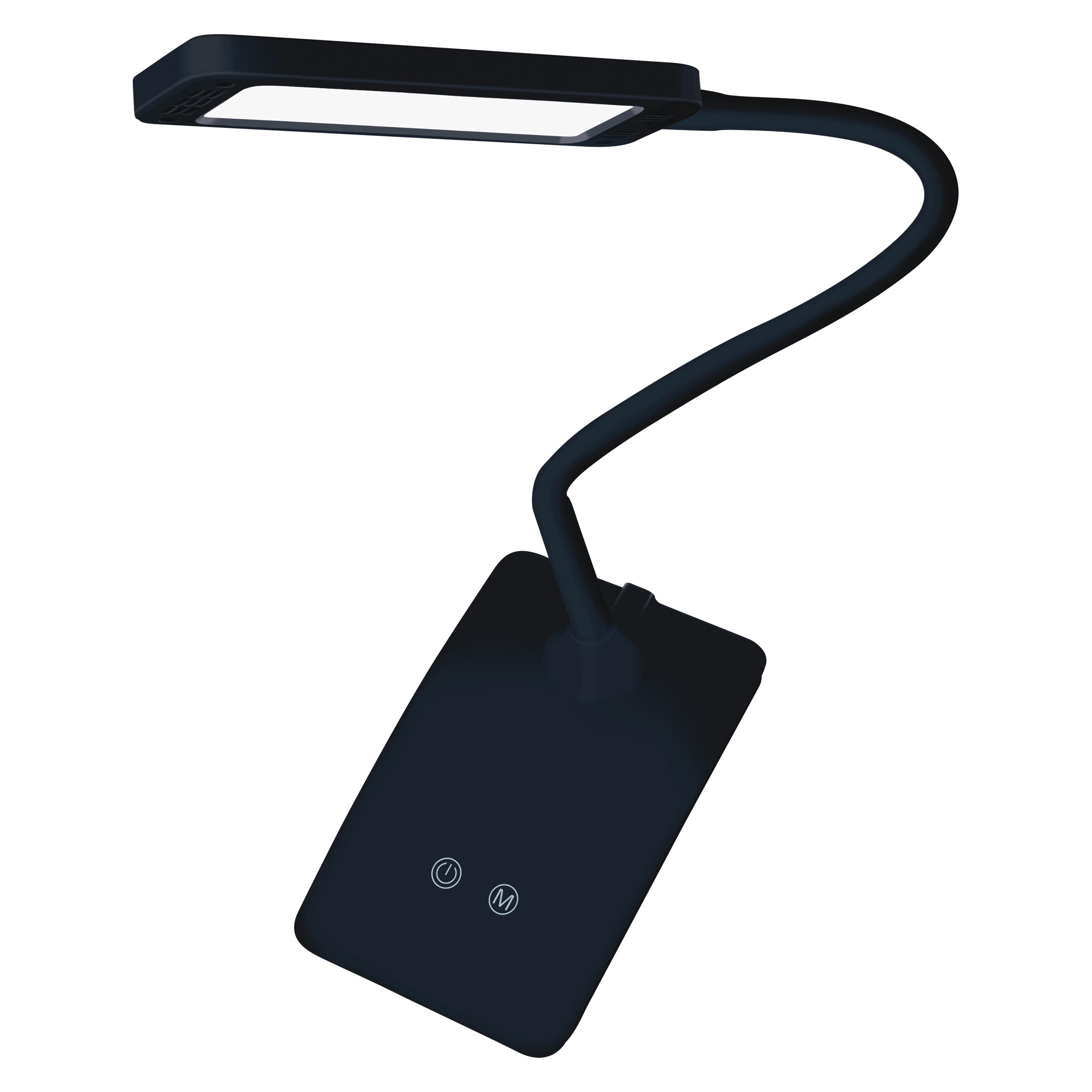Lampa LED na psací stůl Eddy V: 26cm, 6 Watt - čierna/biela, Basics, kov/plast (9.5/26/15.5cm)
